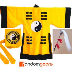 Chinese Taoist priest cosplay costume including hat and whisk